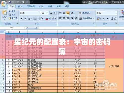 星纪元的配置表：宇宙的密码簿