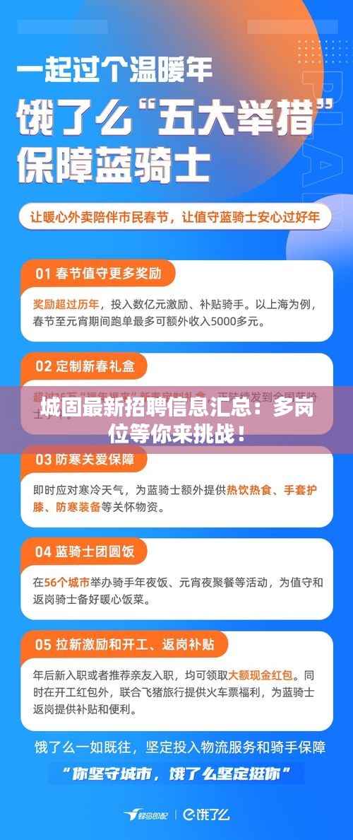 城固最新招聘信息汇总：多岗位等你来挑战！