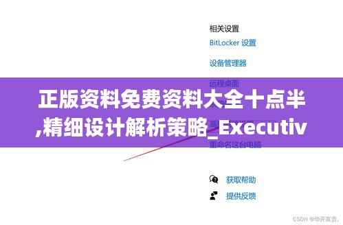 正版资料免费资料大全十点半,精细设计解析策略_Executive6.703