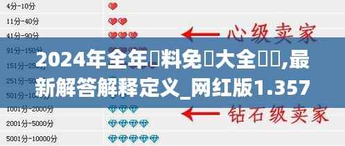 2024年全年資料免費大全優勢,最新解答解释定义_网红版1.357