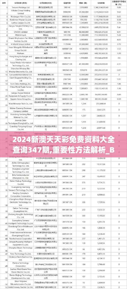 2024新澳天天彩免费资料大全查询347期,重要性方法解析_BT4.658
