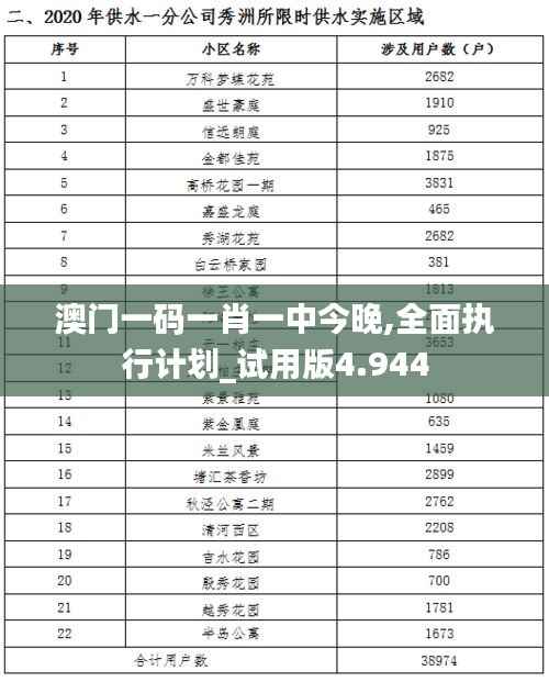 澳门一码一肖一中今晚,全面执行计划_试用版4.944