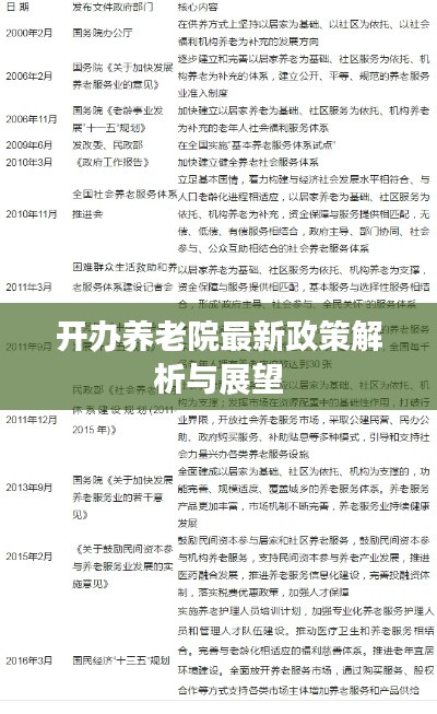开办养老院最新政策解析与展望