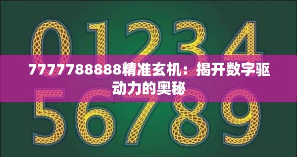7777788888精准玄机:揭开数字驱动力的奥秘
