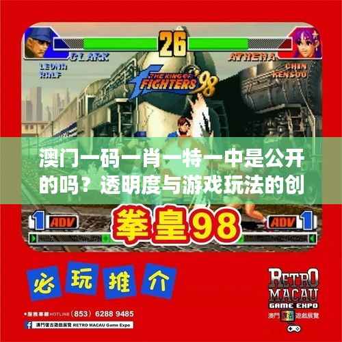 澳门一码一肖一特一中是公开的吗?透明度与游戏玩法的创新