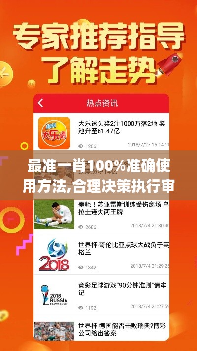 最准一肖100%准确使用方法,合理决策执行审查_tShop6.798