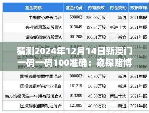 猜测2024年12月14日新澳门一码一码100准确:窥探赌博心理的深渊