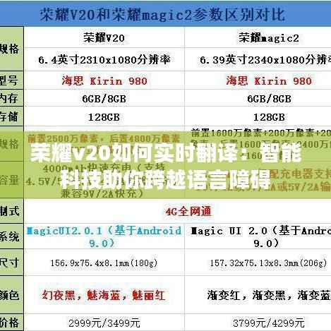 荣耀v20如何实时翻译：智能科技助你跨越语言障碍