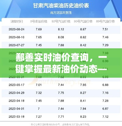 鄯善实时油价查询,一键掌握最新油价动态——鄯善油价查询表电话全解析