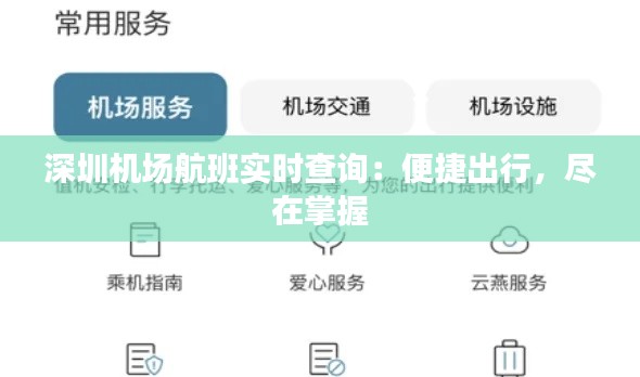 深圳机场航班实时查询:便捷出行,尽在掌握