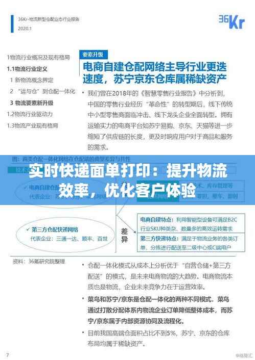 实时快递面单打印:提升物流效率,优化客户体验