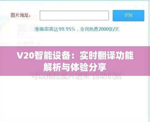 V20智能设备：实时翻译功能解析与体验分享