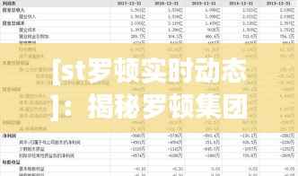 [st罗顿实时动态]：揭秘罗顿集团最新发展态势与未来布局