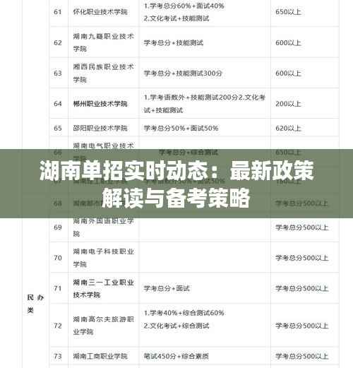 湖南单招实时动态：最新政策解读与备考策略