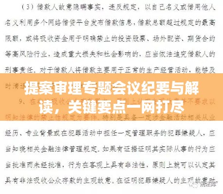 提案审理专题会议纪要与解读，关键要点一网打尽