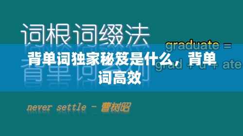 背单词独家秘笈是什么，背单词高效 