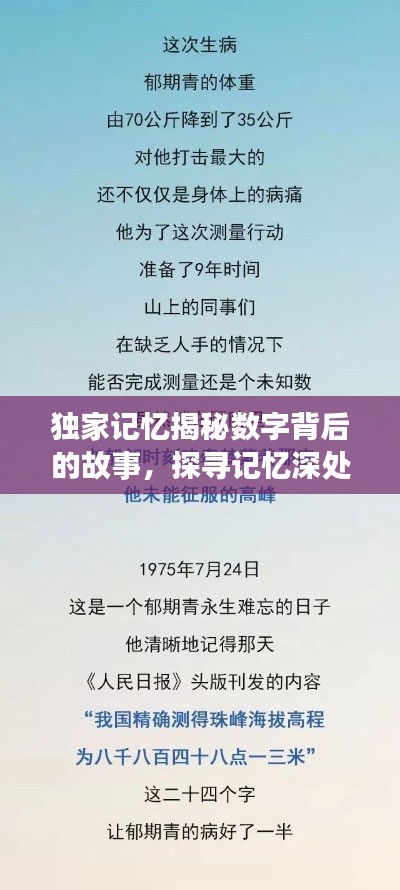 独家记忆揭秘数字背后的故事，探寻记忆深处的秘密之旅 6531