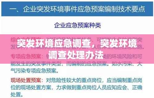 突发环境应急调查，突发环境调查处理办法 