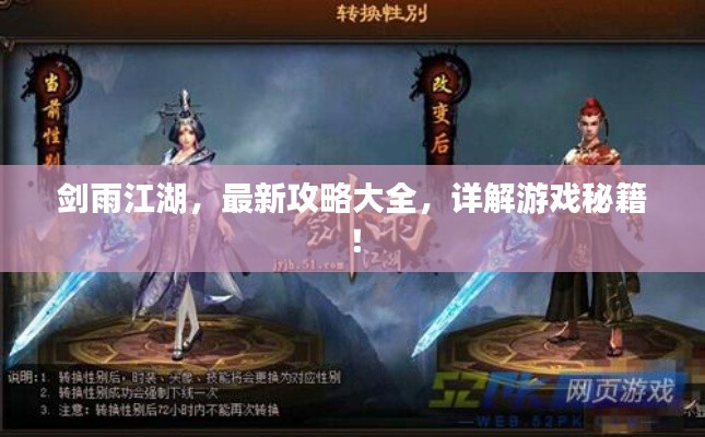 剑雨江湖，最新攻略大全，详解游戏秘籍！