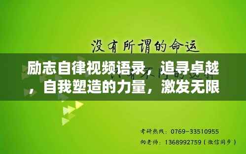 励志自律视频语录,追寻卓越,自我塑造的力量,激发无限潜能!
