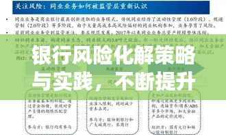 银行风险化解策略与实践，不断提升专业能力，护航金融安全