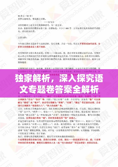 独家解析，深入探究语文专题卷答案全解析