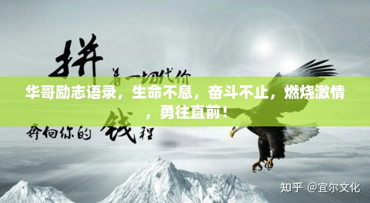 华哥励志语录，生命不息，奋斗不止，燃烧激情，勇往直前！