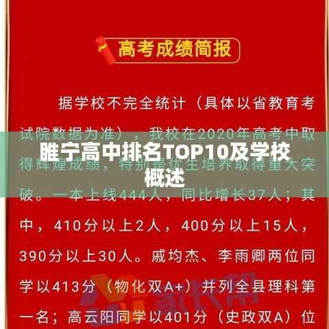 睢宁高中排名TOP10及学校概述