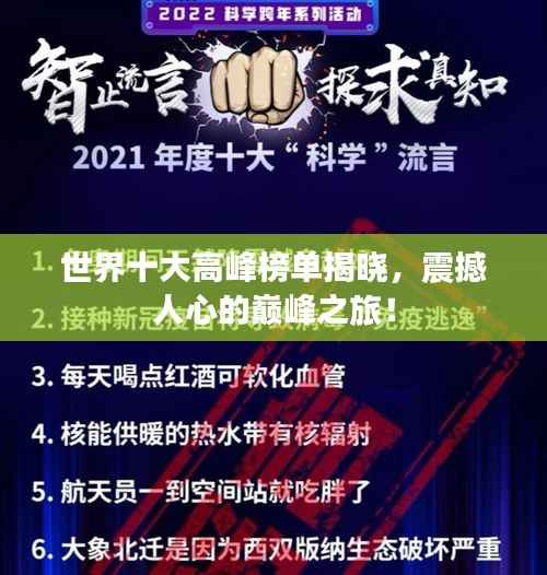 世界十大高峰榜单揭晓，震撼人心的巅峰之旅！