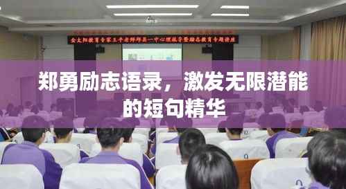 郑勇励志语录，激发无限潜能的短句精华