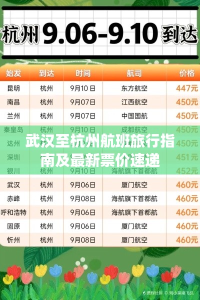 武汉至杭州航班旅行指南及最新票价速递