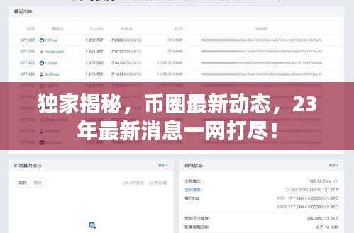 独家揭秘，币圈最新动态，23年最新消息一网打尽！